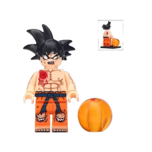 goku battle damaged minifigure dragon ball z custom